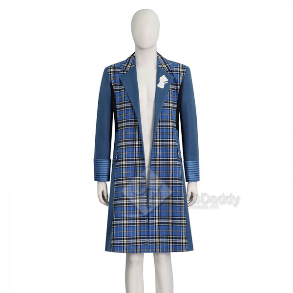CosDaddy Doctor Who sixth 6th Doctor Colorful Lattice Jacket Coat Suit 