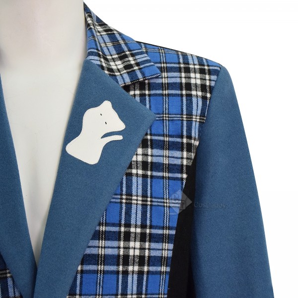 CosDaddy Doctor Who sixth 6th Doctor Colorful Lattice Jacket Coat Suit 