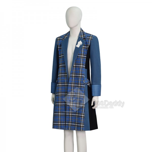CosDaddy Doctor Who sixth 6th Doctor Colorful Lattice Jacket Coat Suit 
