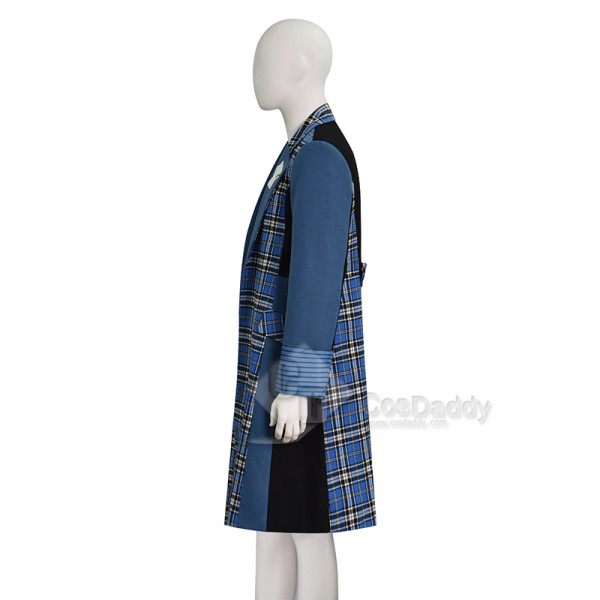 CosDaddy Doctor Who sixth 6th Doctor Colorful Lattice Jacket Coat Suit 