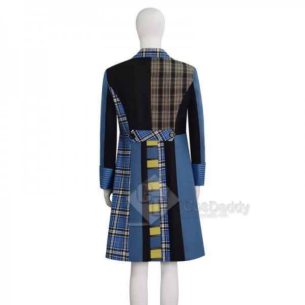 CosDaddy Doctor Who sixth 6th Doctor Colorful Lattice Jacket Coat Suit 
