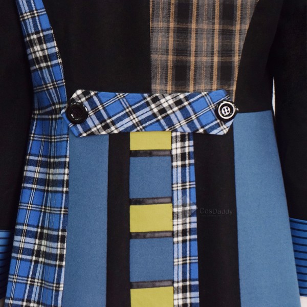 CosDaddy Doctor Who sixth 6th Doctor Colorful Lattice Jacket Coat Suit 