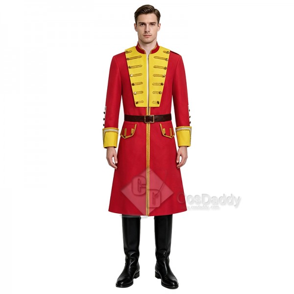 Cosdaddy George Washington Cosplay Costume Red Gold Long Military Coat Halloween Outfit 