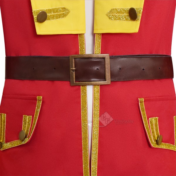 Cosdaddy George Washington Cosplay Costume Red Gold Long Military Coat Halloween Outfit 