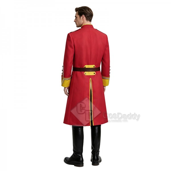 Cosdaddy George Washington Cosplay Costume Red Gold Long Military Coat Halloween Outfit 