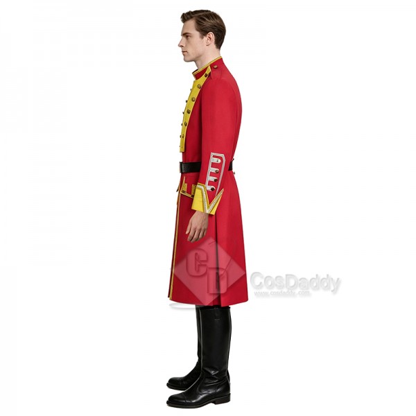 Cosdaddy George Washington Cosplay Costume Red Gold Long Military Coat Halloween Outfit 