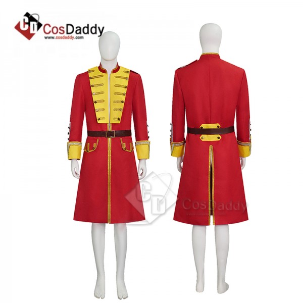 Cosdaddy George Washington Cosplay Costume Red Gold Long Military Coat Halloween Outfit 