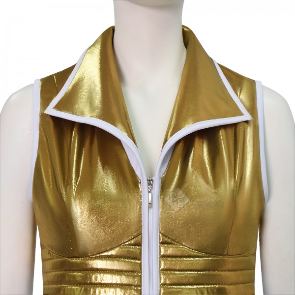 Cosdaddy Masters of the Universe Teela Cosplay Jumpsuit White Gold Combat Outfit 