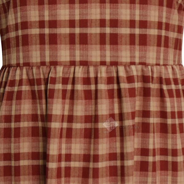 Orphan Esther Cosplay Costume Brown Plaid Dress Halloween Carnival Suit