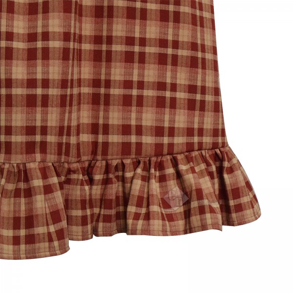 Orphan Esther Cosplay Costume Brown Plaid Dress Halloween Carnival Suit