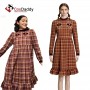 Orphan Esther Cosplay Costume Brown Plaid Dress Ha...