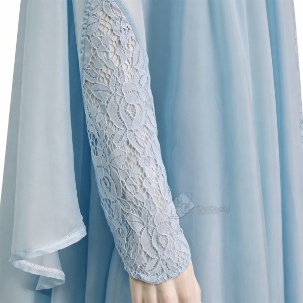Cosdaddy Star Wars Padme Amidala Cosplay Dress Light Blue Lace Chiffon Dress