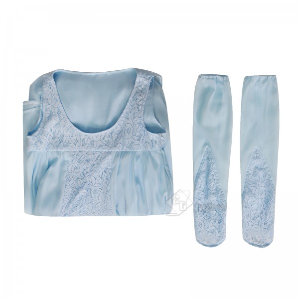 Cosdaddy Star Wars Padme Amidala Cosplay Dress Light Blue Lace Chiffon Dress