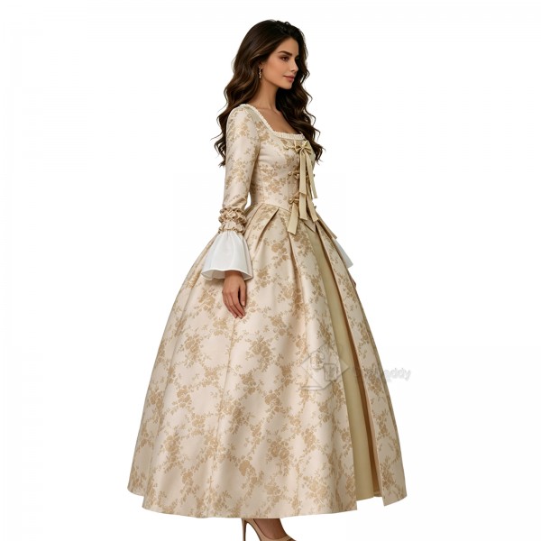 Cosdaddy Dangerous Liaisons Rococo Ball Gown Vintage 18th Court Marie Antoinette Champagne Costume