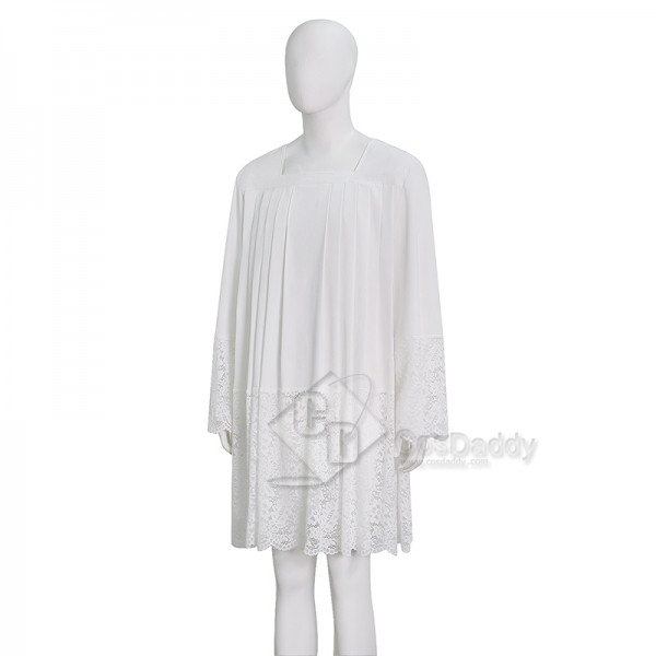 Cosdaddy White Pleated Lace Surplice Roman Catholic Liturgical Vestment Short Clergy Robe