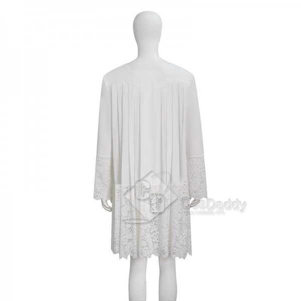Cosdaddy White Pleated Lace Surplice Roman Catholic Liturgical Vestment Short Clergy Robe