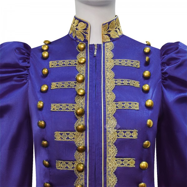 Cosdaddy Baroque Cosplay Costume Royal Military Tailcoat Performance Purple Dress