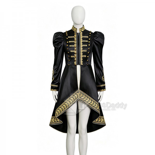 Cosdaddy Baroque Cosplay Costume Royal Military Tailcoat Performance Black Dress