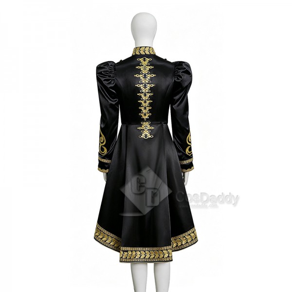Cosdaddy Baroque Cosplay Costume Royal Military Tailcoat Performance Black Dress