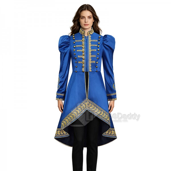 Cosdaddy Baroque Cosplay Costume Royal Military Tailcoat Performance Blue Dress