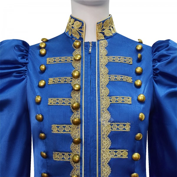 Cosdaddy Baroque Cosplay Costume Royal Military Tailcoat Performance Blue Dress
