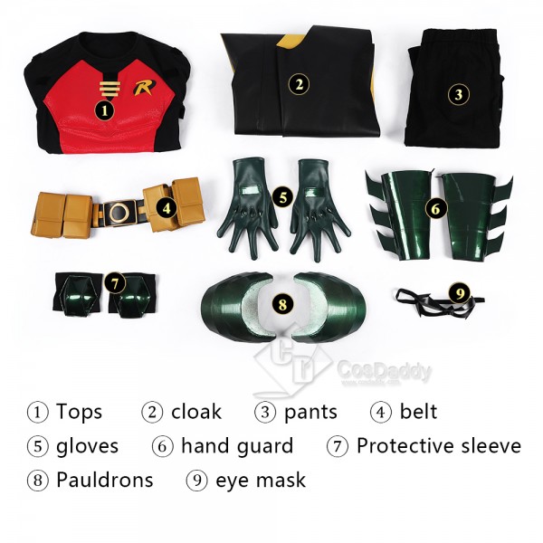 Cosdaddy Tim Drake Red Robin Cosplay Costume Classic Comic Halloween Full Set