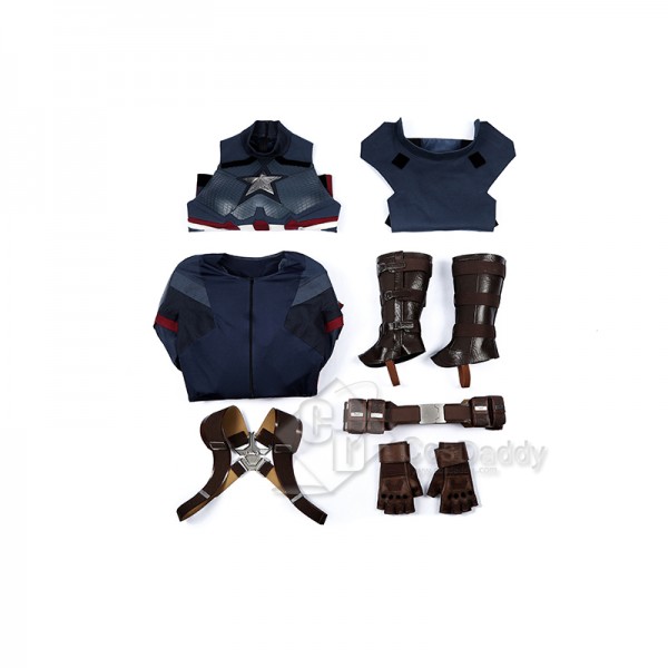 Cosdaddy Captain America Cosplay Costume Avengers Endgame Halloween Outfit 