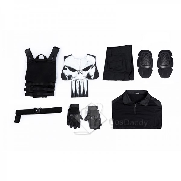 Cosdaddy The Punisher Cosplay Costume One Last Kill Frank Castle Skull Outfit 