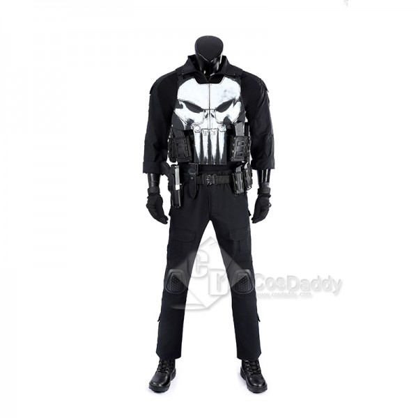 Cosdaddy The Punisher Cosplay Costume One Last Kill Frank Castle Skull Outfit 