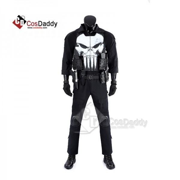 Cosdaddy The Punisher Cosplay Costume One Last Kill Frank Castle Skull Outfit 