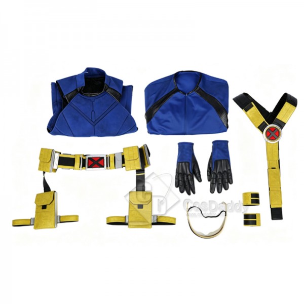 Cosdaddy Avengers Doomsday Cyclops X-Men Blue Yellow Costume Full Set