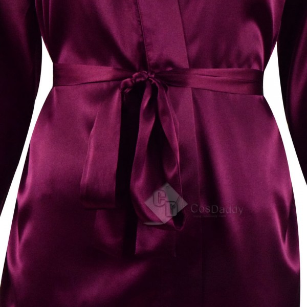 Sexy Luxury Purple Satin Robe And Nighty Costume