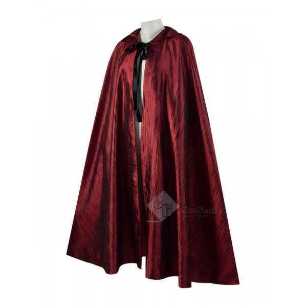 Halloween Costume Red Hooded Cape Cloak Coat For S...