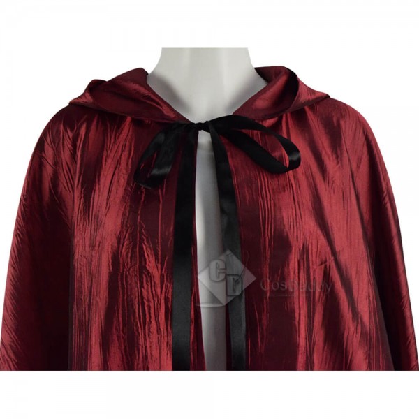 Halloween Costume Red Hooded Cape Cloak Coat For Sale