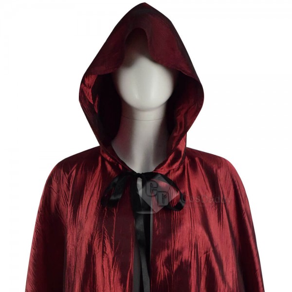 Halloween Costume Red Hooded Cape Cloak Coat For Sale