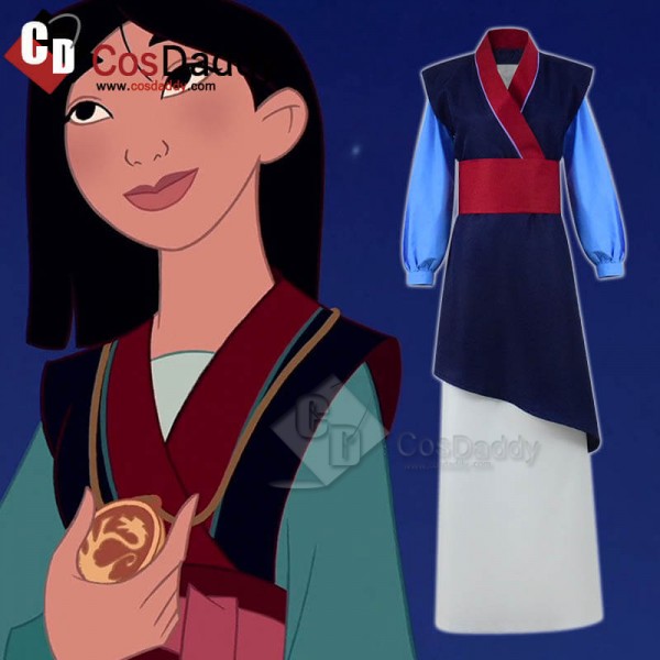 Hua Mulan Princess Cosplay Costume Han Chinese Clothing Blue Dress