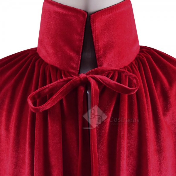 Halloween Fashion Chids Velvet Red Black Cloak Capes For Kids