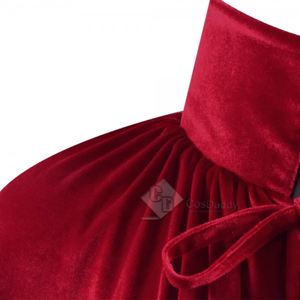 Halloween Fashion Chids Velvet Red Black Cloak Capes For Kids