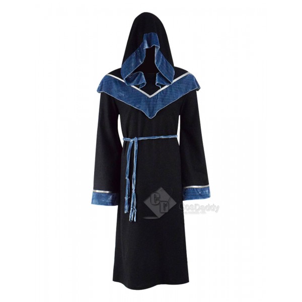 Black Halloween Magic Long Robe Hooded Costumes