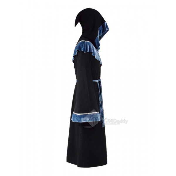 Black Halloween Magic Long Robe Hooded Costumes