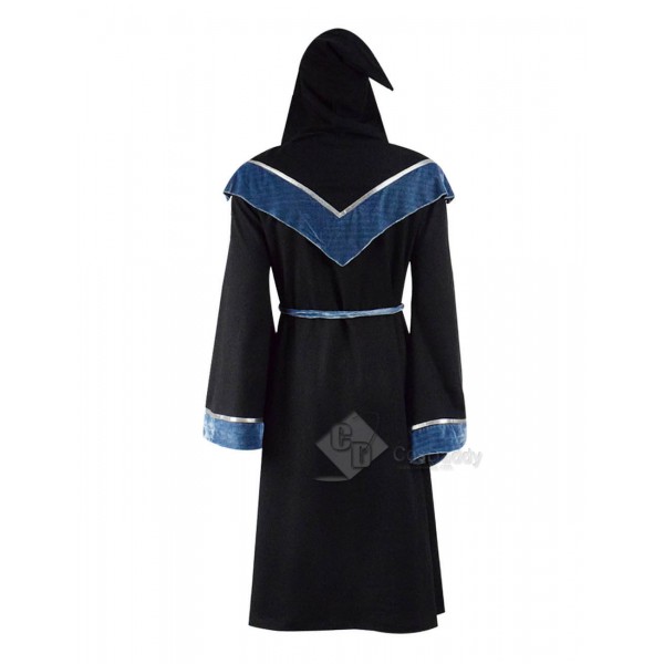 Black Halloween Magic Long Robe Hooded Costumes