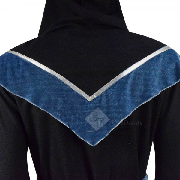 Black Halloween Magic Long Robe Hooded Costumes