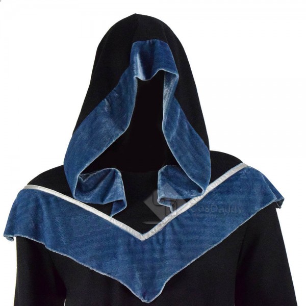Black Halloween Magic Long Robe Hooded Costumes