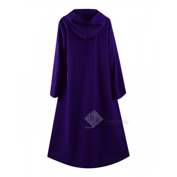 Steampunk Purple Hooded Cape Cloak Double Breasted For Halloween 2019