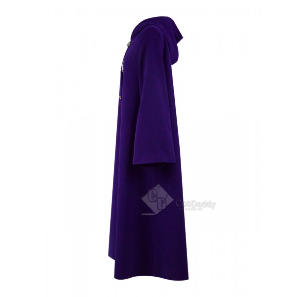 Steampunk Purple Hooded Cape Cloak Double Breasted For Halloween 2019