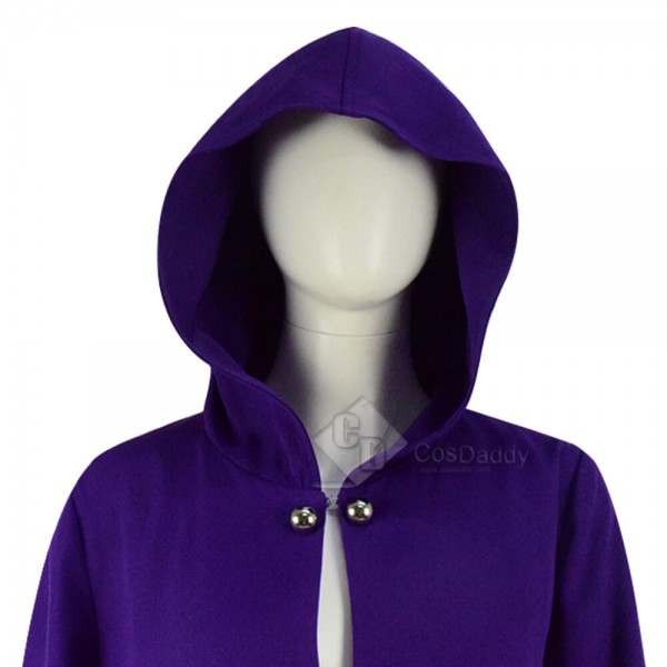 Steampunk Purple Hooded Cape Cloak Double Breasted For Halloween 2019
