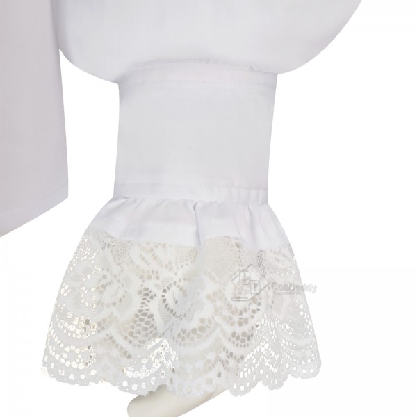 Cosdaddy Austin Powers Mid-century Vintage White Cotton Shirt Cosplay Costume Halloween Outfit 