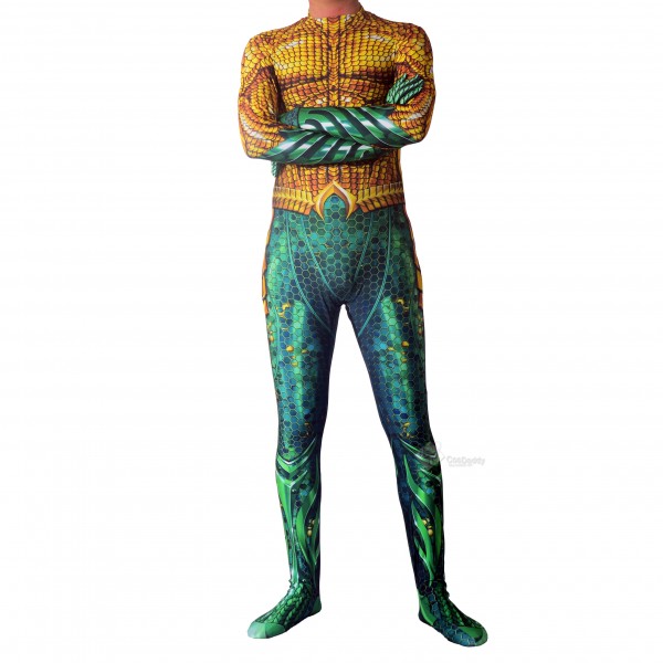 Halloween Cosplay Bodysuit Adult/Kids Unisex 3D Lycra Spandex Zentai Aquaman Arthur Costume