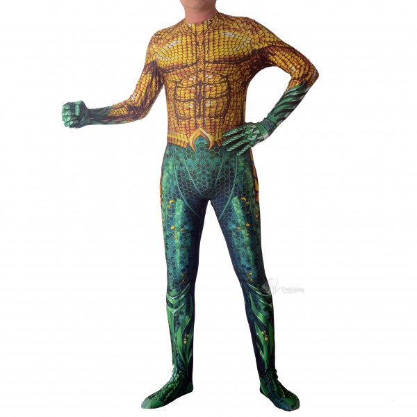 Halloween Cosplay Bodysuit Adult/Kids Unisex 3D Lycra Spandex Zentai Aquaman Arthur Costume