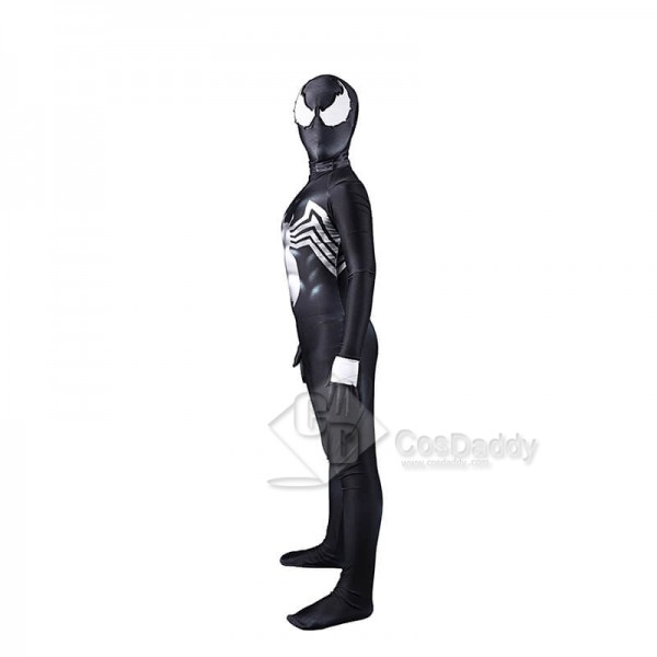 Venom Spiderman Costume Black Tight Jumpsuit Halloween Cosplay